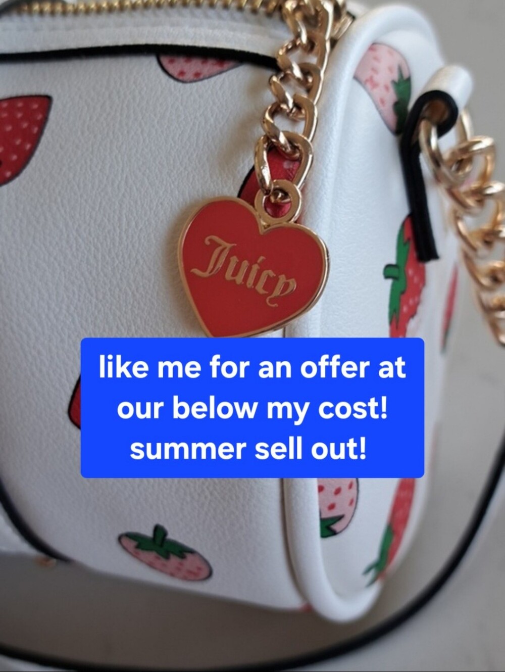 Juicy Coutoure Strawberry Barrel Bag with Logo, NEW